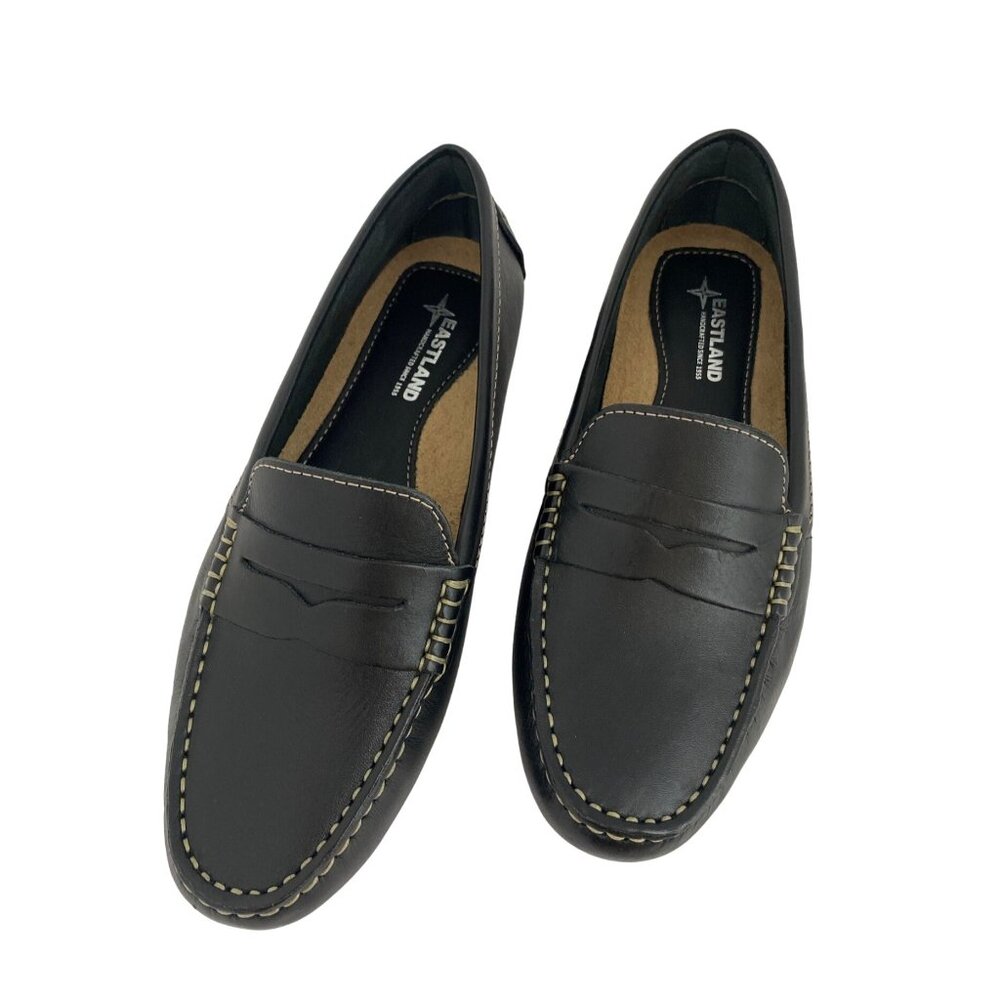 Eastland Patricia Driving Moccasin Loafer Leather Slip On Black Womens SZ 8.5